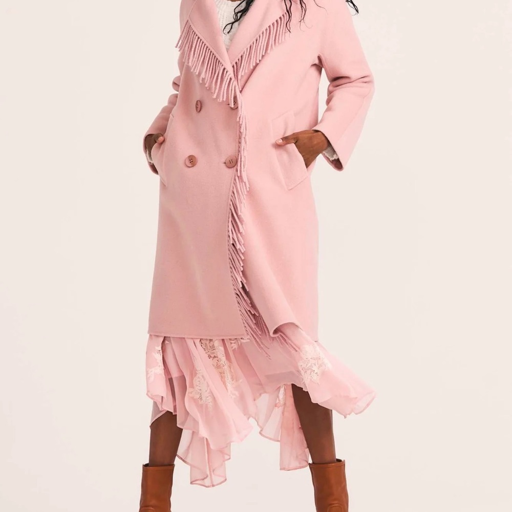 NWT LoveShackFancy beautiful knee-length, 100% cashmere coat - Picture 2 of 9